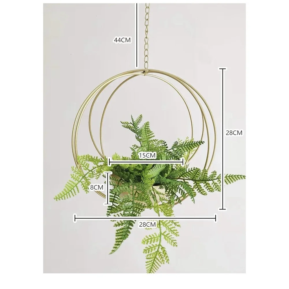 Boho Gold Metal Plant Hanger,Metal Geometric Hanging Planter, Modern Planter